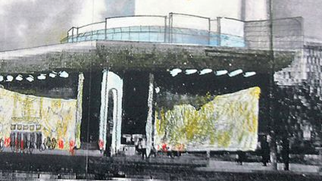 Noua veche cladire a TNB, în schitele arhitectilor