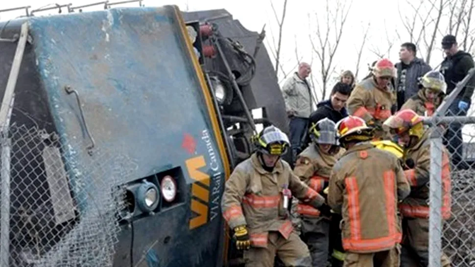 Canada: Trei morți și 46 de răniți, în urma deraierii unui tren