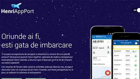 Henri AppPort, aplicația de mobil destinată pasagerilor aeroportului Henri Coandă