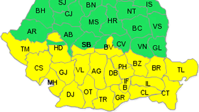 cod galben de ploi si vant