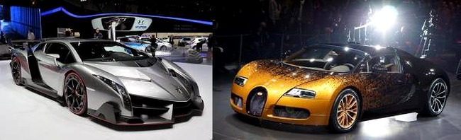 Lamborghini Veneno vs. Bugatti Veyron Grand Sport Venet