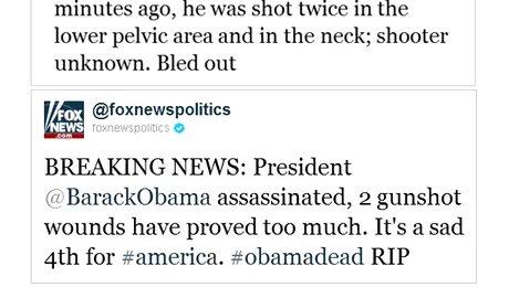 De ziua Americii, hackerii fac glume macabre: „Obama tocmai a murit!”