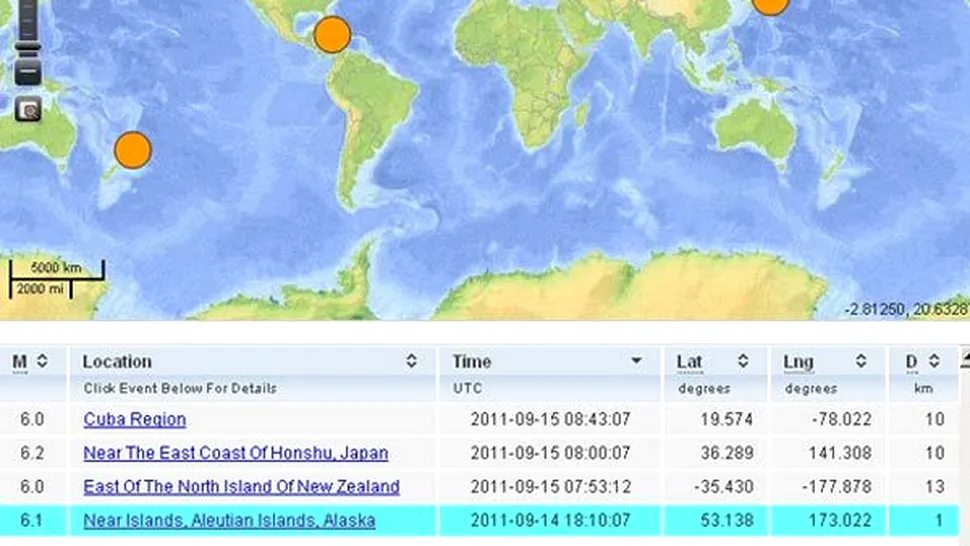 Patru cutremure cu magnitudinea peste 6, in ultimele 24 de ore