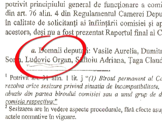 Actul in care Udrea a scris gresit numele lui Orban