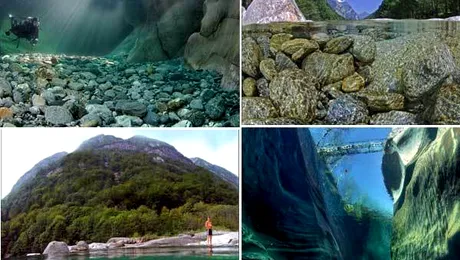 Râul Verzasca din Elveția, cel mai limpede din lume (Video)