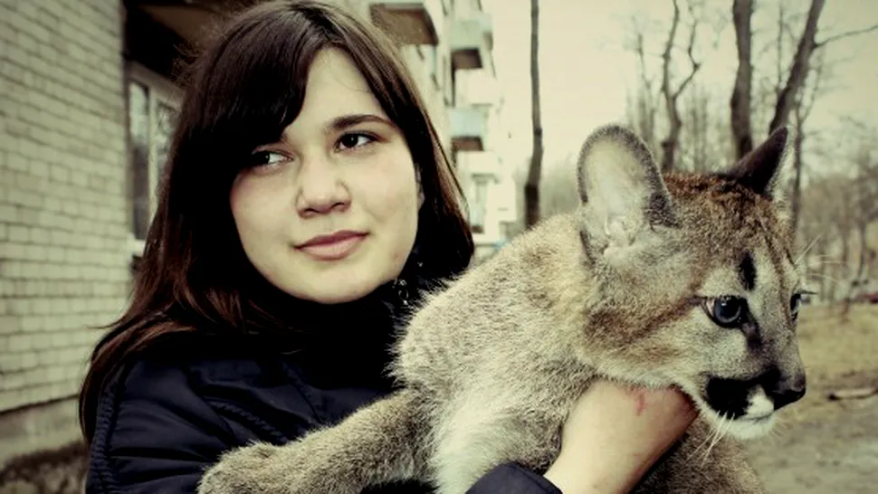 O lituaniancă locuiește cu trei pume într-un apartament