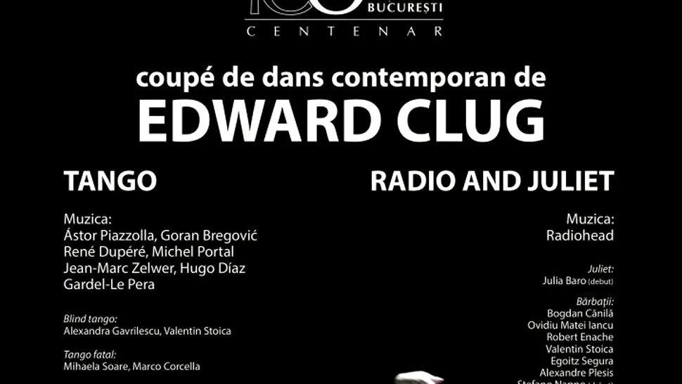 „Tango. Radio & Juliet”, spectacol dedicat Zilei Mondiale a Artei, transmis online de Opera Națională București