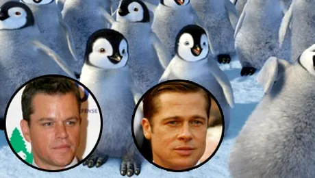 Brad Pitt si Matt Damon isi imprumuta vocile pentru „Happy Feet 2”