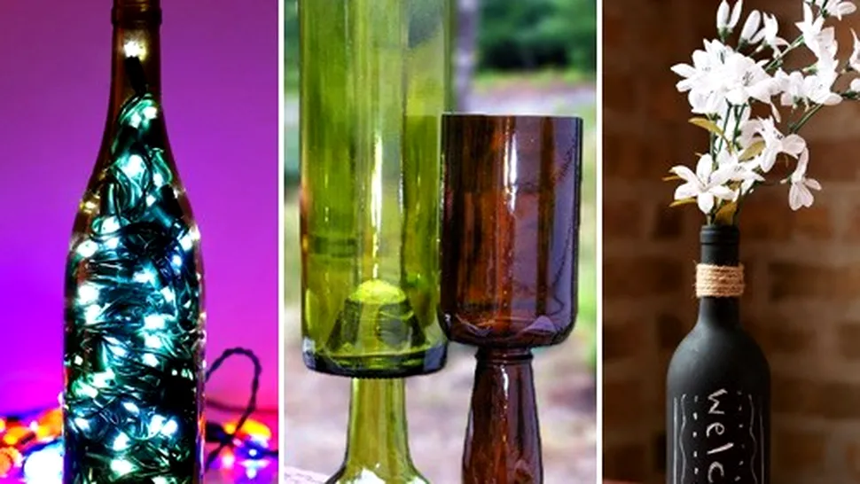 16 modalități interesante de a refolosi sticlele goale de vin
