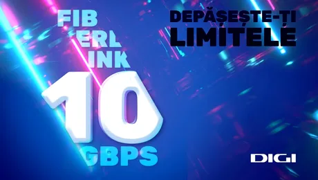 DIGI lansează internetul de 10 Gbps –  Fiberlink 10 G, cel mai rapid internet din România