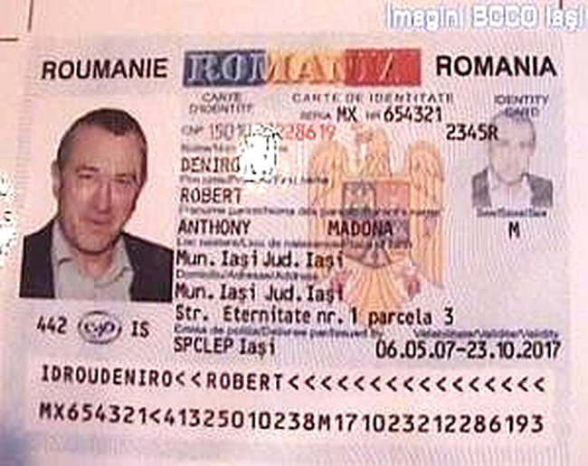 Robert De Niro, infractor moldovean cu acte in regula