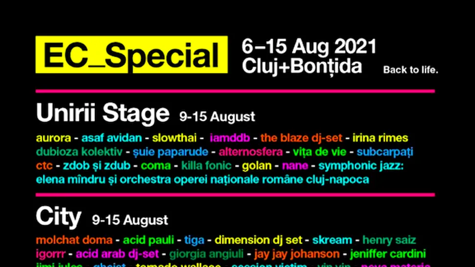 EC_Special va avea peste 100 de artiști pe afișul festivalului