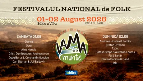 Festivalul Național de Folk „Vama de la Munte” aduce, pe 1 și 2 august: muzică live, activități pentru copii, experiențe în natură și seri cu foc de tabără