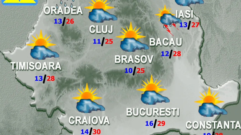 Vremea.Apropo.ro: Week-end perfect, cu mult soare și foarte puțini nori