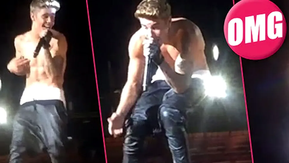 Justin Bieber a rămas fără pantaloni pe scenă (Video)
