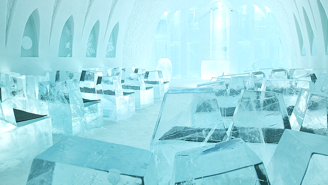 Interiorul Ice Hotel