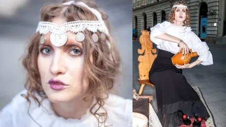 Iulia Albu, cu lada de zestre în mijlocul Bucureştiului!