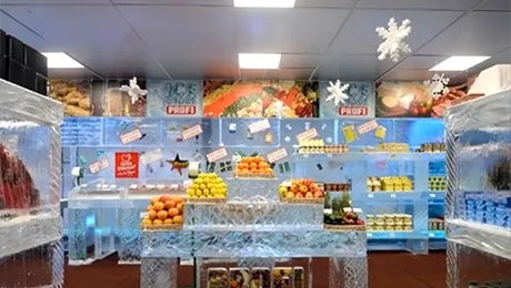 PREMIERĂ‚: Un magazin din gheață a fost deschis în București
