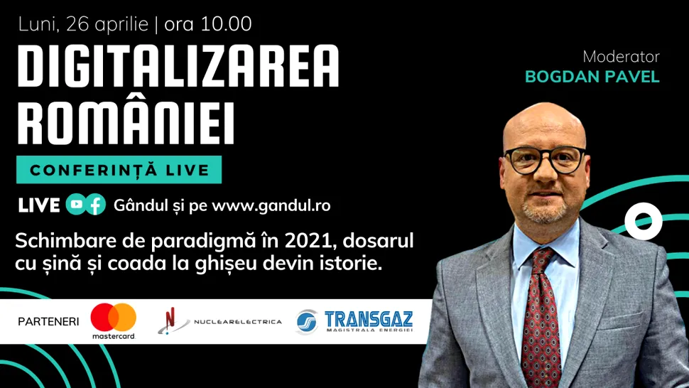 Gândul: Conferință Live ”DIGITALIZAREA ROMÂNIEI” – pe 26 aprilie, cu participarea Ministrului Cercetării, Inovării și Digitalizării