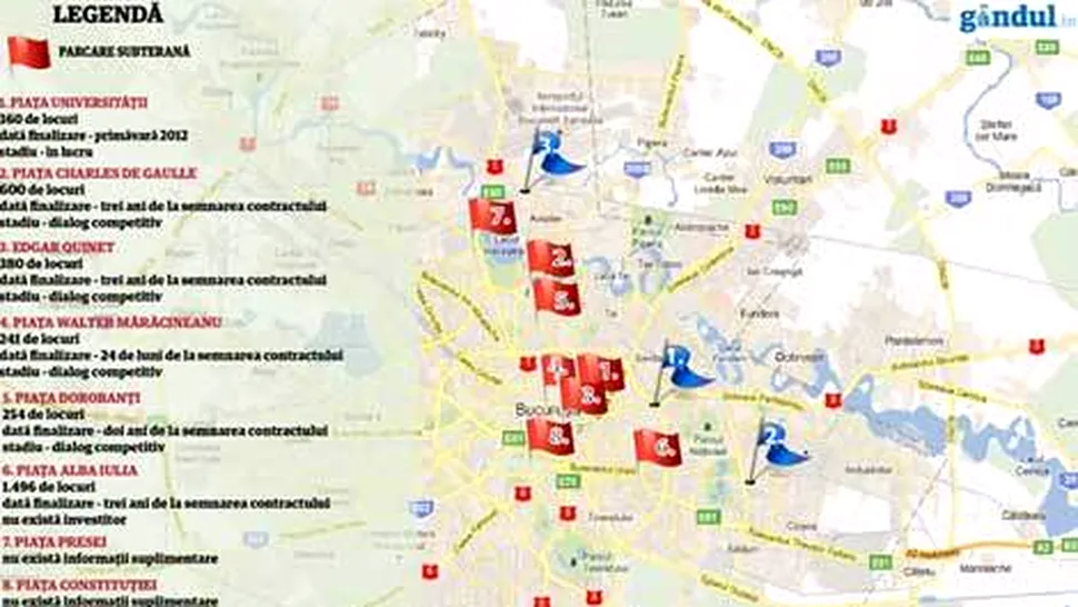 Harta parcarilor ce urmeaza a fi construite in Bucuresti