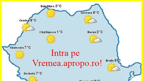 Vremea Apropo.ro in week-end: Lapovita si ninsoare in nord, soare cu vant in sud