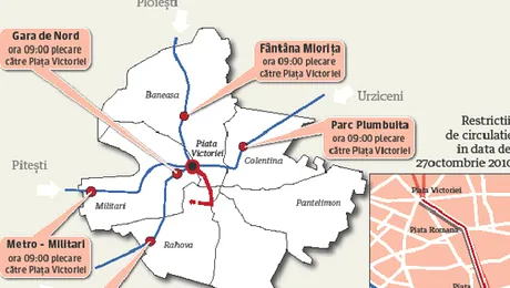 Mitingul de astazi paralizeaza Capitala! Afla rutele ocolitoare, pentru a scapa de blocaj