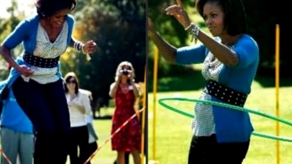 Michelle Obama, maestra la Hula Hoop (Video)