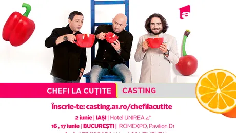 Casting Chefi la cuţite pentru pasionaţii de gătit, amatorii şi bucătarii de profesie
