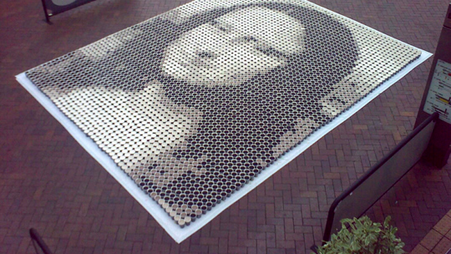 Mona Lisa, din pahare de cafea