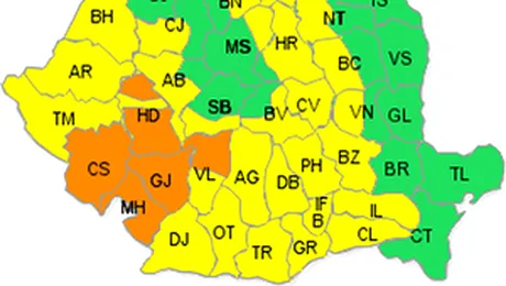 Se schimba vremea! Cod portocaliu pentru cinci judete!