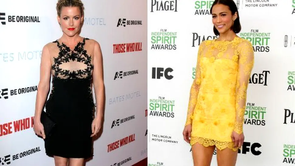 Paula Patton şi Kathleen Robertson, strălucitoare în ţinutele unui designer român