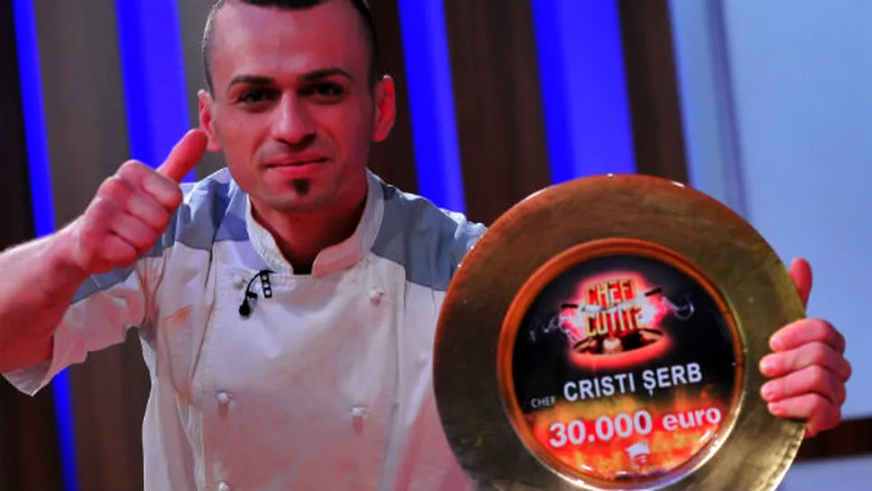 Cristi Şerb este câştigătorul emisiunii „Chefi la cuţite”: 