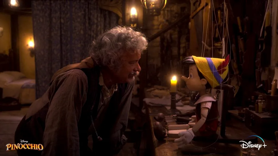 Au fost dezvăluite primele imagini din „Pinocchio”, remake-ul Disney Plus cu Tom Hanks în rolul principal