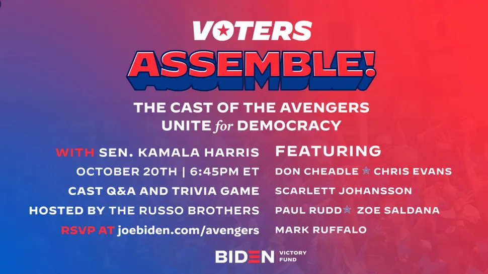 Actorii din „Avengers” îşi încurajează fanii să voteze cu Joe Biden