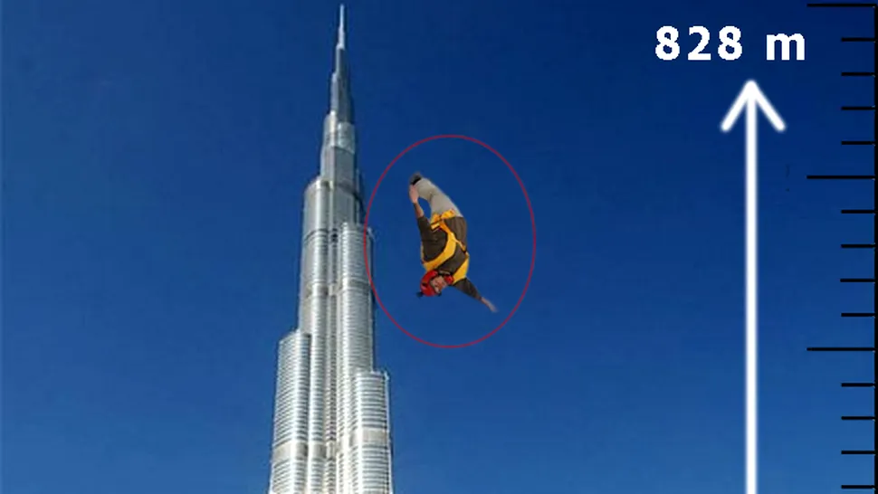 Au sarit cu parasuta de pe Burj Dubai - Video