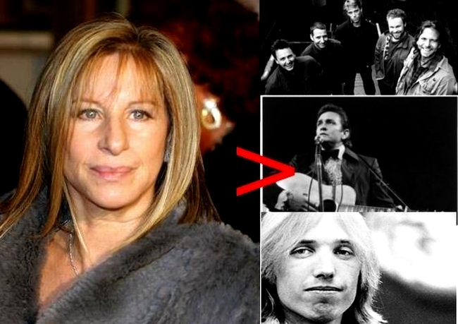 Barbra Streisand, Pearl Jam, Johnny Cash, Tom Petty