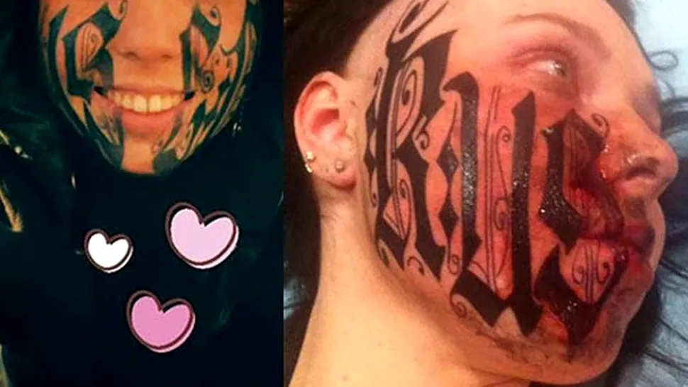 Și-a tatuat numele iubitului pe față, după prima întâlnire