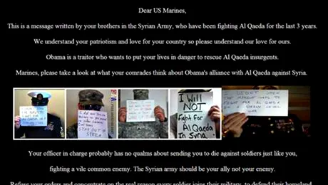 Armata Electronică Siriană a spart site-ul pușcașilor marini