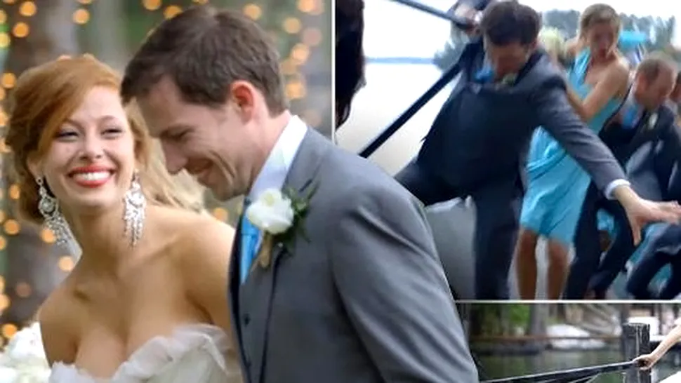 Mirii și invitații lor de la nuntă au căzut în lac (Video)