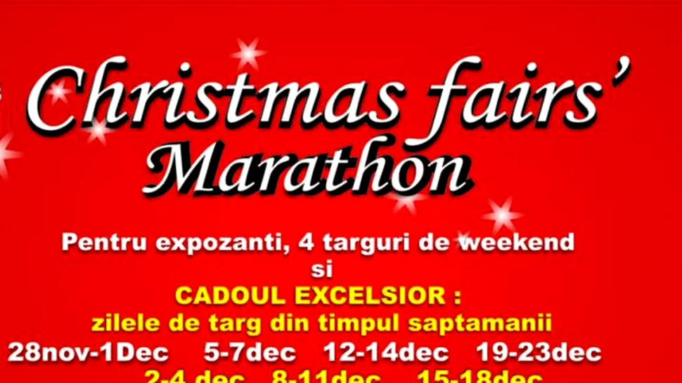 Christmas Fairs' Marathon la București, târg de sărbători deschis între 28 noiembrie - 23 decembrie 2014