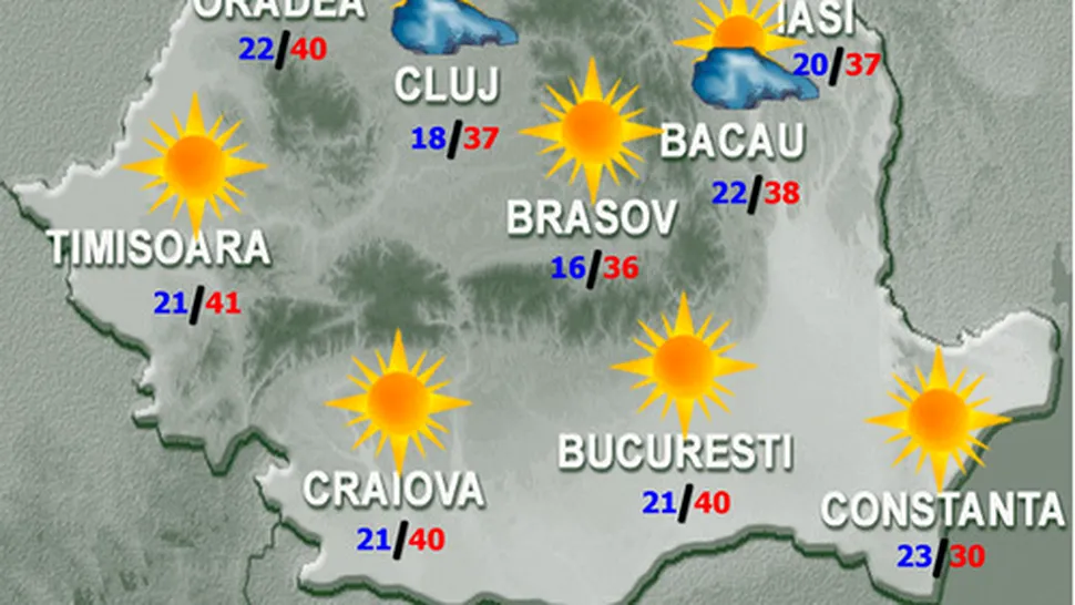 Vremea.Apropo.ro în week-end: Caniculă și disconfort termic, dar și câteva ploi izolate