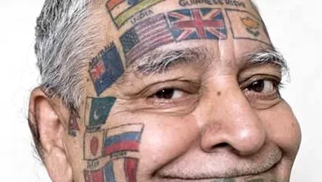 Vrea sa intre in Cartea Recordurilor drept „omul-steag”