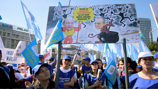 Mitingul sindicalistilor din Piata Victoriei - 7.10.2009