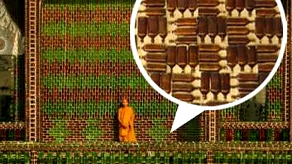 Templul budist construit din 1 milion de sticle de bere (Poze)