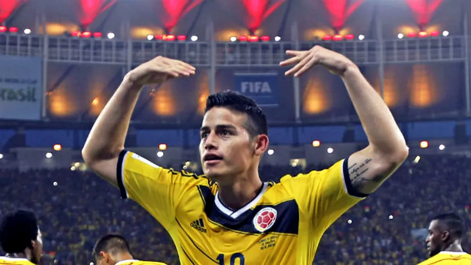 Columbia - Uruguay 2-0. Se știe primul sfert de finală de la Campionatul Mondial de fotbal