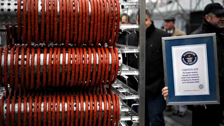 Bucurestiul, in Cartea Recordurilor cu „Cel mai lung carnat”!