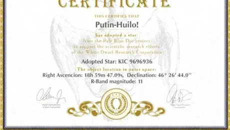 Astronomii ucraineni au botezat o stea „Putin e o p…”