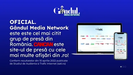 OFICIAL. Grupul Gândul este cel mai citit grup de presă din România. CANCAN este site-ul de presă cu cele mai multe afișări din .ro