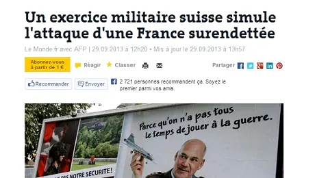 Elveția, atacată militar de Franța