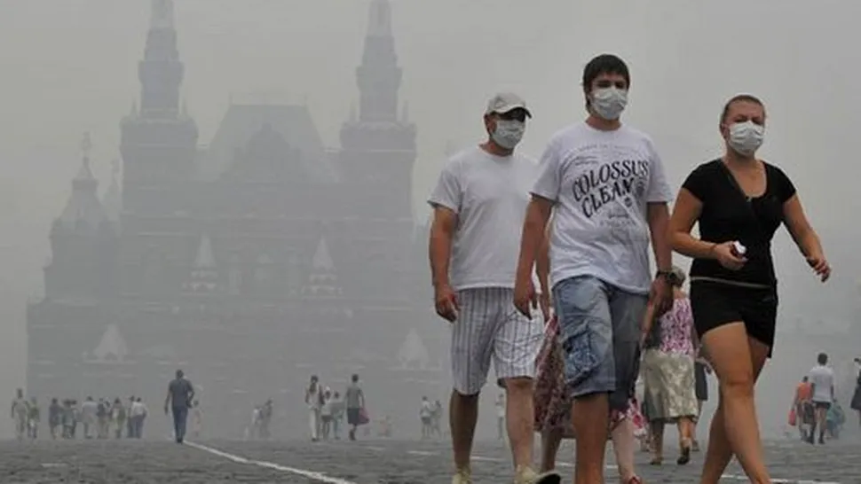 Moscova este acoperita de fum!